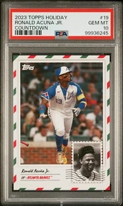 2023 Topps Holiday Countdown Ronald Acuna Jr. #19 Braves PSA 10 Gem Mint - Picture 1 of 2