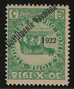 1922 Fiume - 5 c. soprastampa capovolta senza data Costituente Fiumana MNH** - Imagen 1 de 1