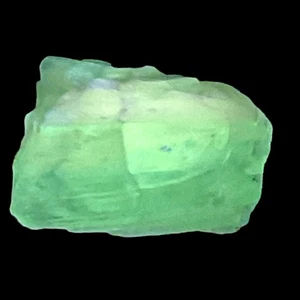 Green Clear White Layered Art Glass Cullet Glowing Manganese Slag Glass #5GM5 - Picture 1 of 7