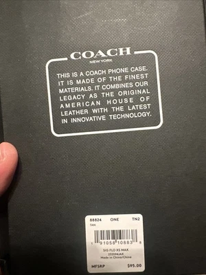 Funda tipo billetera Coach iPhone XS Max de cuero negra Foto 1 de 4