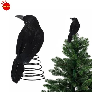 Halloween Corvo Mini Albero Topper Spettrale Ciao Ween Albero Ornamenti 6,3 Pollici - Foto 1 di 14