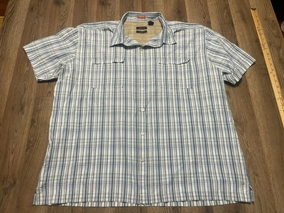 Van Heusen Shirt, Men's Size XXL, 18-18.5 Blue Green White Button Up Classic Fit - Image 1 of 4