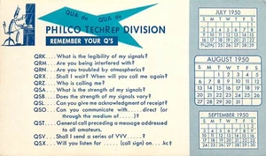 Philco TechRep Division Remember Your Q's Ink Blotter 1950 Calendar - Picture 1 of 1