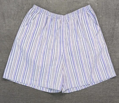 Pantalones Cortos Blair Algodón Púrpura Rayas Informales Pull On Pantalones Cortos GrannyCore Coastal XL Foto 1 de 4