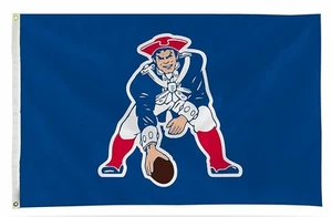 New England Patriots Premium 3x5 Feet Flag Banner, Retro Logo, Metal... - Picture 1 of 1