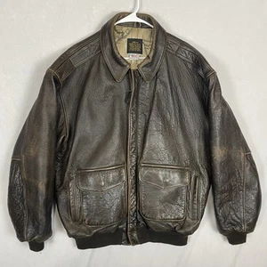 VTG Avirex Type A-2 Old Leather Flight Jacket 1978 Size L US Air Force Army Coat - Picture 1 of 16