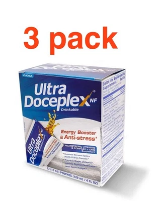 3 PACOTES ULTRACEPLEX ENERGY BOOSTER ANTI-STRESS/ULTRA DOCEPLEX 12 FRASCOS - Imagem 1 de 3