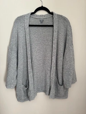 Aerie Chunky Knit Slouchy Oversized Cardigan Women’s Medium Grey Open Front - Image 1 of 4