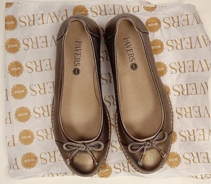 Pavers Gold Slip On Shoes With Bow UK Size 5 - Picture 1 of 7