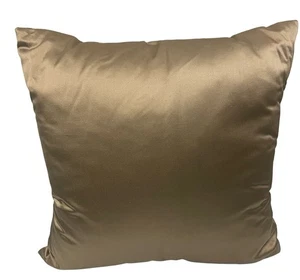 Gold Decorative Throw Pillow Square 20”x20” Satin Look Cushion - Picture 1 of 4