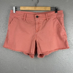PrAna Sancho Shorts Women's Size 6 Pink 4" Inseam Organic Cotton Raw Hem - Picture 1 of 16