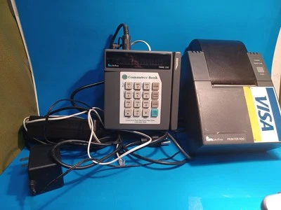 Verifone Tranz 330 Credit Card Reader Terminal +Printer 900 +wires Pre Owned - Image 1 of 4