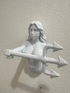 Mermaid Hand Towel Holder Wall Mount Hanging Sculpture Art Fantasy Ocean Decor - Picture 1 of 4