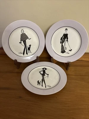 3 Nordstrom Commemorative Ruben Toledo collection set of porcelain dishes 2002 - Image 1 of 4