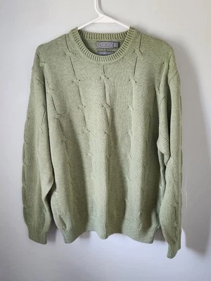 Suéter de punto 100% algodón Pima vintage Talbots para hombres Verde Talla grande  Foto 1 de 4