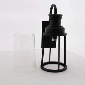 Vaxcel Coventry Outdoor Wall Light Clear Seeded Glass Dark Bronze Finish T0093 - Picture 1 of 2
