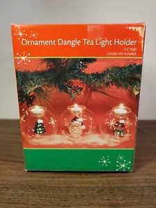 Vtg Santa Head Glass Ornament Tea Light Votive Candle Holder Christmas in Box - Picture 1 of 7