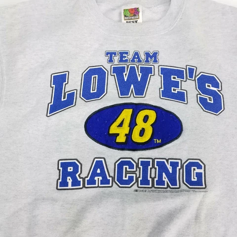 VTG NASCAR Lowes Jimmy Johnson Sweat Shirt  Medium #48 Crew Neck Racing Pullover Cover