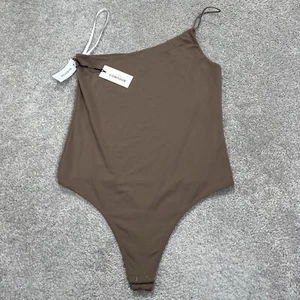 Babaton Contour One Shoulder Strap Bodysuit Women’s Large Deep Taupe Brown NWT - Picture 1 of 17
