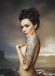 Sexy Inked Girl Outdoor Pinup Canyons Nude Model Magazine Photo Print AD 1 Page - Picture 1 of 1