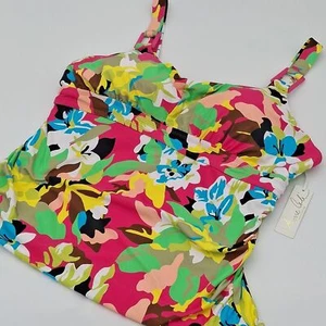 Anne Cole Tankini Top Womens 20W Plus Size Party Easy Ring Tri Pink - Picture 1 of 12