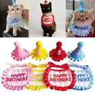 Pet Bib Cat Birthday Scarf Hat Set Party Dress Dress Up Ornaments