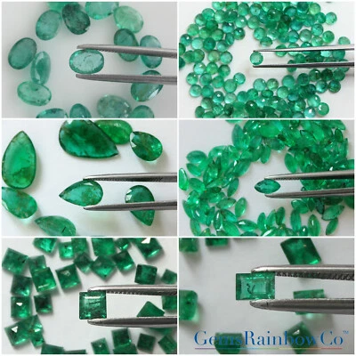 Natural Emerald Multiple Shape And Size Green Faceted Loose Gemstones, #776. - Image 1 of 4