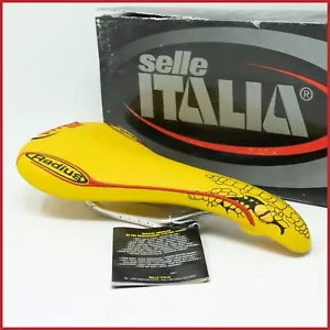 NOS SELLE ITALIA RADIUS SNAKE YELLOW VINTAGE SADDLE SEAT ROAD RACING BIKE OLD - Picture 1 of 7