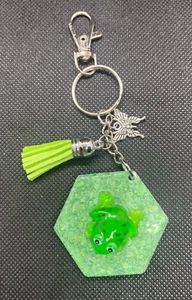 Stylish Women’s Green Glittered Frog Keychain - Picture 1 of 2
