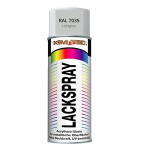 Spray de pintura Kim Tec 400 ml RAL 7035 gris claro base resina acrílica lata resistente a los rayos UV - Imagen 1 de 3