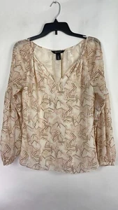 Blusa túnica para mujer White House Black Market cuello en V estampado geométrico talla 0. - Imagen 1 de 9