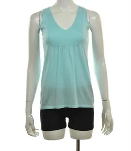 Henri Bendel Womens Sweater Size S Light Blue Solid V-Neck Sleeveless Cotton - Picture 1 of 4