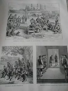 Gravure 1876 - Caserne de Bachi Bozouks à Andrinople - Foto 1 di 1