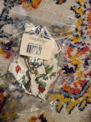 Longaberger Fruit Pattern Liner New Unused Fruit Basket Cover