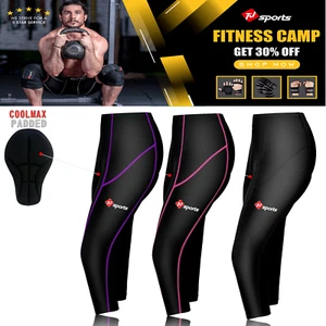 Best Compression Cycling Tights With Cool-max® Padded Cycle Leggings 3/4 Shorts - Picture 1 of 10