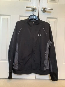 Under Armour Cold Gear Impulse Running Jacket Black And Gray Mens Medium Regular - Picture 1 of 8