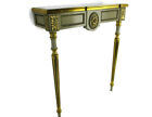 Wooden Wall Hallway Console table Ornate Smoked Glass top Hollywood Regency WOW