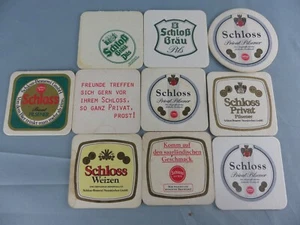 Lot de 10 SOUS BOCK différents SCHLOSS BRÄU coaster bierviltje Bierdeckel E72 - Picture 1 of 2