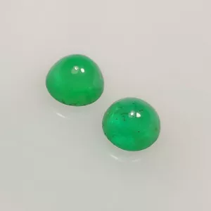 0,80 CT - Coppia tonda smeraldo naturale Cabo gemma verde fine lucentezza Zambia - 7319 - Foto 1 di 2
