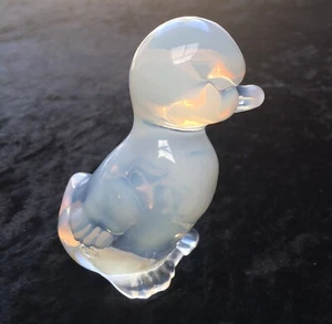 Fenton Clear & Opalescent Duck Figur Original Etikett - Bild 1 von 4