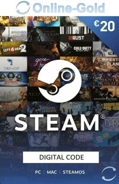 Steam Wallet Card 20 USD, Compra códigos gift card !