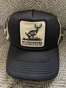 Hey Vegetarians Truckers Hat Buck Wear Camo Mesh Snapback Adjustable Camo NEW - Picture 1 of 5