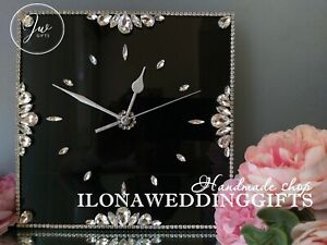 Swarovski Crystals Unique Bling Sparkle Silent Wall Clock Watch Glitter Modern