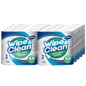 Velvet Wipe & Clean Kitchen Towel Thick Strong Absorbent 75 Sheets Pack 20 Rolls - Picture 1 of 2