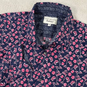 Ted Baker Endurance Floral Print Button Down Shirt Long Sleeve Men Medium Casual - Picture 1 of 9
