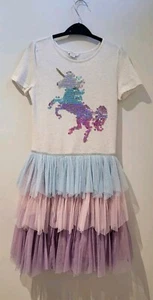 Mädchenkleid Monsun Einhorn floreszierend Disco Party Alter 11-12 Jahre - Bild 1 von 5