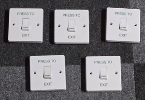 5 X White Press To Exit Buttons For Access Control Systems - Picture 1 of 1