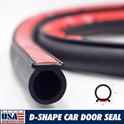 Automative Weather Stripping Universal Self-Adhesive Car Rubber Seal Strip 12ft - Image 1 of 4