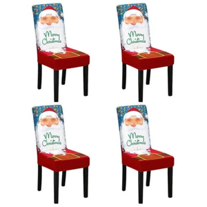 Juego de 4 fundas de silla de comedor de Navidad protector de asiento elástico para banquete de fiesta de banquete de Navidad - Imagen 1 de 8