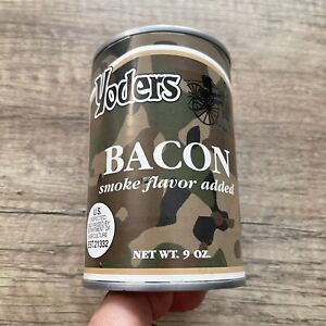 New Yoders Bacon Smoke Flavor 9 OZ Ready To Eat Survival Camping Food Canned